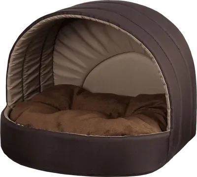Produktbild von Hundehütte Hundebett Tierbett Katzenbett (Braun, 50x46 cm)