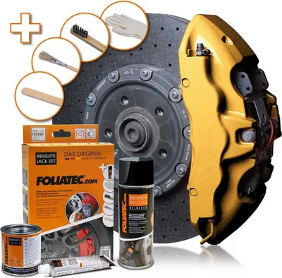 Produktbild von FOLIATEC 2165 Bremssattellack Farbe Spray Set Gold 400ml 125ml 50ml