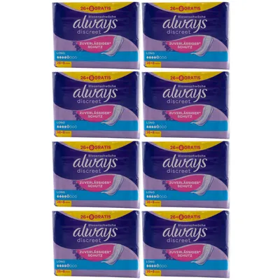 Produktbild von always discreet LONG 8 x 34 Stück Blasenschwäche Schutz Inkontinenz zuverlässig