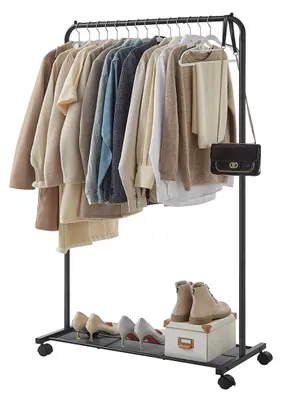 Produktbild von Kleiderständer rollbar schwarz Metall 91cm