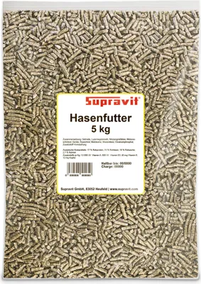 Produktbild von Supravit Hasenfutter & Kaninchenfutter 5kg | Alleinfutter für Zwergkaninchen, Kaninchen & Hasen | Ideal als Zucht und Aufzuchtfutter geeignet