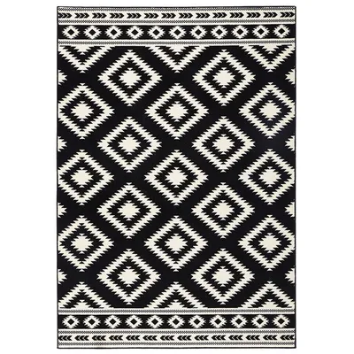 Zdjęcie produktu dla Nowoczesny czarno kremowy dywan do salonu z miękkim włosem 120x170cm