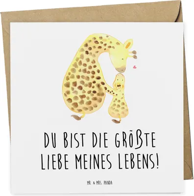 Produktbild von Mr. & Mrs. Panda Grußkarte Giraffe Kind - Weiß - Geschenk, Tochter, anlasskarte, Mama, Glückwunschkarte, Sohn, Afrika, Lieblingsmensch, Klappkarte, faltkarte, Mutter