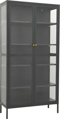 Image de vidaXL Vitrine Anthracite 90x40x180 cm Acier et verre trempé