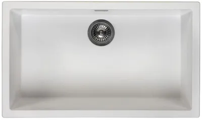 Imagen del producto de Fregadero de cocina de 70x40 cm, blanco, para encastrar y sobreponer, modelo Pure.Sink