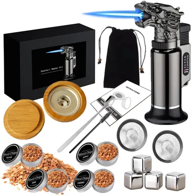 Image de Solidchoice - Kit de fumoir pour cocktails, idéal pour le whisky et autres boissons, avec un design vintage