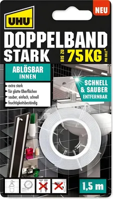 Produktbild von UHU Montageband doppstg 1,5 m x 19 mm bis zu 75 kg ablösbar