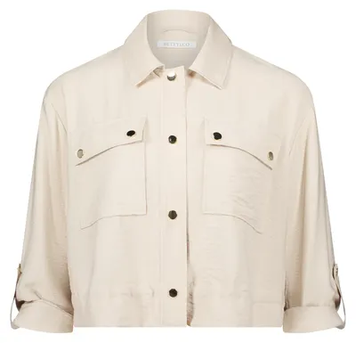 Produktbild von Lässige Jacke mit Hemdkragen, Knopfleiste und aufgesetzten Taschen, Uni