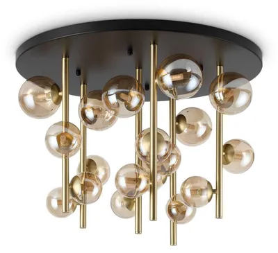 Produktbild von Zeitgenössische Deckenleuchte Perlage Metall Schwarz 18 Lichter G9 15W 3000K Ip20