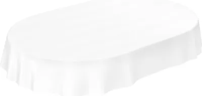 Produktbild von Tischdecke Wachstuch Einfarbig Weiß Robust Wasserabweisend Oval Breite 140 cm Länge 180 cm
