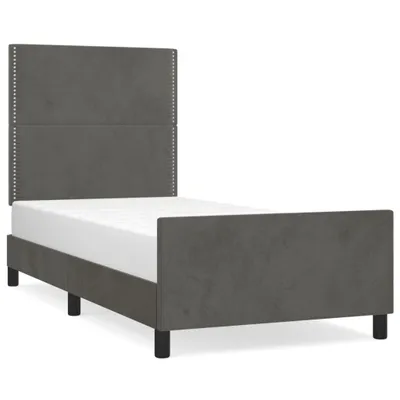 Image de vidaXL Cadre de lit sans matelas gris foncé 80x200 cm velours