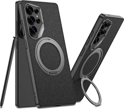 Produktbild von Handy Hülle Magnet Ring für Samsung Galaxy S26 Ultra Kunstleder Case Schwarz