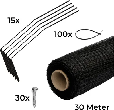 Immagine prodotto di Cathappy - Pacchetto rete per gatti - Recinto per gatti - Pacchetto da 30 metri - Comprensivo di staffa - Versione piatta
