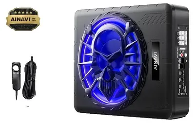Immagine prodotto di Subwoofer per auto, amplificatore integrato, illuminazione ambientale a LED, subwoofer SW-10