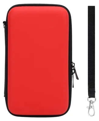 Produktbild von Tragetasche für den neuen 2DS XL LL 3DS mit 8 Steckplätzen, schützender Hartschale, Reisetasche, Konsolenzubehör, Rot