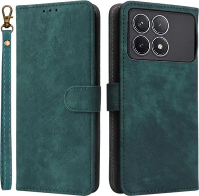 Produktbild von Xiaomi Poco F6 Pro Hülle - Coverup Klapphülle mit Schlüsselband - Grün