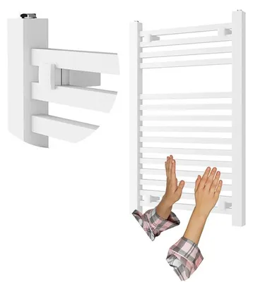 Produktbild von Granitan - Badheizkörper - Handtuchheizkörper 80x50 cm - Heizkörper Weiß - Handtuchhalter - BERGEN