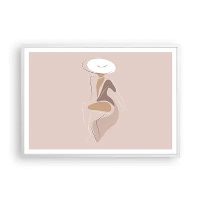 Produktbild von Gerahmtes Poster - Weißer Rahmen - Buntstift Frau Hut - 100x70 cm - Wand Bild - Wanddeko - Wandbilder - Kunstposter - Wandposter - Bilderrahmen - Bilder - Kunstdruck - P2WAA100x70-4773