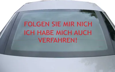 Produktbild von Indigos UG - Aufkleber Heckscheibe & Motorklappe DE7107 - rot - 600x185 mm - Bitte nicht folgen - Auto Scheiben Fenster Heckklappe Tuning Racing JDM - Die cut