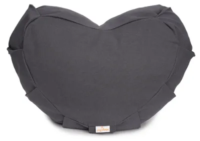 Produktbild von yogabox Meditationskissen Zafu ZEN Halbmond BASIC mit ZIP - grau 42 x 42 x 15 cm  Buchweizenschalen