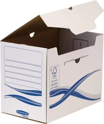 Produktbild von BankersBox Archivschachtel A4+ B:200mm weiß/blau        10PK