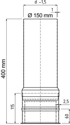 Produktbild von Wandfutter doppelwandig mit Verlängerung FAL Ø150/400mm
