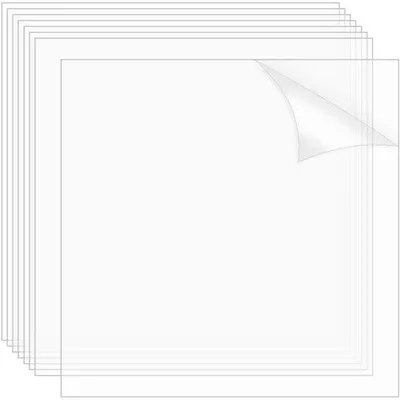 Immagine prodotto di Pannelli in plastica, 8 fogli, 25 x 25 cm, 0,5 mm di spessore, trasparenti. Ideali per lavori manuali e progetti fai-da-te