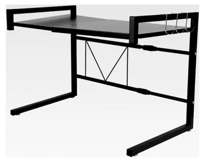 Produktbild von Ausziehbarer Mikrowellenständer mit hoher Belastbarkeit, 2 Ebenen und 3 Haken, ausziehbare Länge: 40 – 65 cm (schwarz, 2 Stück)