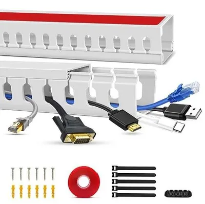 Zdjęcie produktu dla Kanał kablowy organizer kabli taśma samoprzylepna do biurka 160 cm
