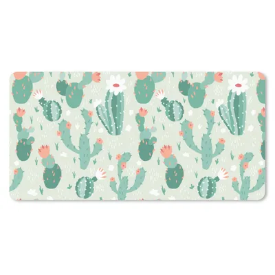 Produktbild von MuchoWow® Mauspad Mousepad Kaktus - Muster - Blume 60x30 cm - Mousepads - Maus Mat - Pad - Mausunterlage - Nachhaltig
