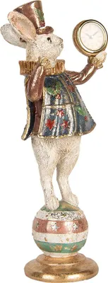 Immagine prodotto di Clayre & Eef figura decorativa coniglio 35 cm plastica bianca color oro