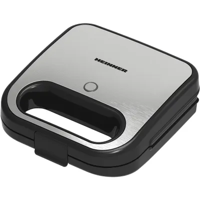 Productafbeelding van Heinner Sandwichmaker 750 W, 2 Sandwiches, Antiaanbakplaten, Indicatielampjes, Zwart/RVS
