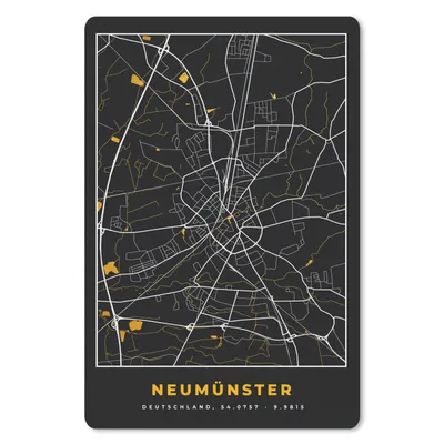 Produktbild von MuchoWow® Mauspad Mousepad Deutschland - Schwarz und Gold - Neumünster - Stadtplan - Karte 18x27 cm - Mousepads - Maus Mat - Pad - Mausunterlage