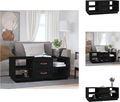 Produktbild von vidaXL Couchtisch Schwarz 100x50x41 cm Massivholz Kiefer -  Couchtische
