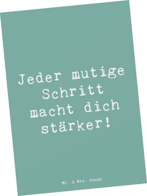 Produktbild von Mr. & Mrs. Panda Grußkarte Spruch Angst überwinden - Meeresbrise - Geschenk, Trost, Postkarte, Mut, Ansichtskarten, Stärke, Selbstvertrauen, inspirierende Botschaften