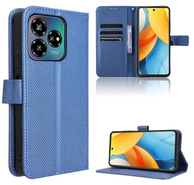 Produktbild von Für ZTE Blade V60 Vita / Axon 60 Lite Diamantstruktur Kunst Leder Handyhülle Blau