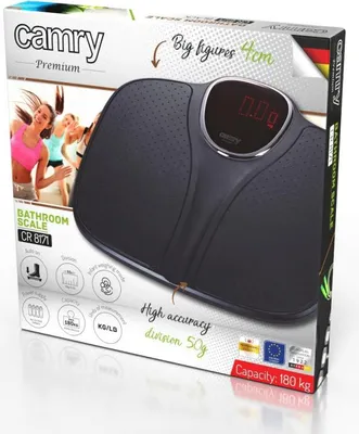 Image de Camry | Bathroom scale | CR 8171b | Maximum weight (capacity) 180 kg | Accuracy 50 g | Body Mass Index (BMI) measuring | Black