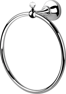 Produktbild von Luxus Handtuchhalter / Handtuchring mit Swarovski Kristallglas Silber 20,2 x 9,3 x H. 22 cm - Luxus Bad Zubehör  Italy