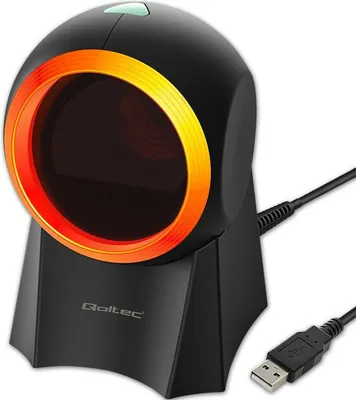 Produktbild von Qoltec 50857 Kabelgebundener Desktop-Barcodescanner 1D | 2D