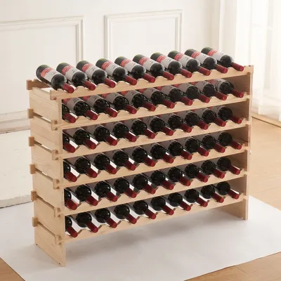 Produktbild von Flaschenregal aus Holz 60 Flaschen 6 Ebenen Weinregal Kellerregal