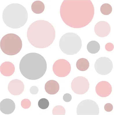 Produktbild von Wandtattoo bunte Punkte, 86 Stück, rosa und grau, für Kinderzimmer