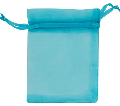 Organza-Beutel 50 Stück Geschenkbeutel Organzabeutel Gastgeschenk 9x7cm azurblau