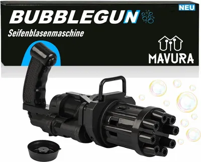 Produktbild von BUBBLEGUN MiniBubbleGun Seifenblasenmaschine Seifenblasenpistole Seifenblasen Gun schwarz