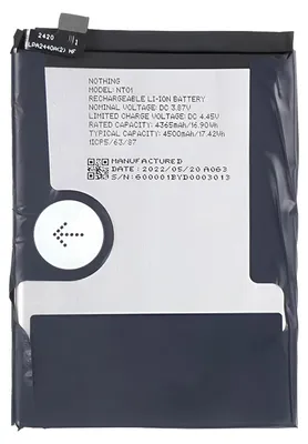 Image de Clappio, batterie d'échange pour Nothing Phone 1 capacité 4500mAh, noir