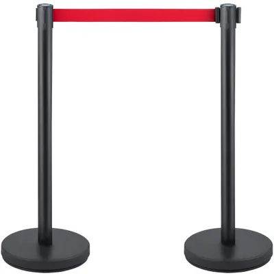 Produktbild von Absturzsicherungspfahl / Warndolp - 90 cmRotSeil - Stahl/Eisen - SchwarzFußplatte