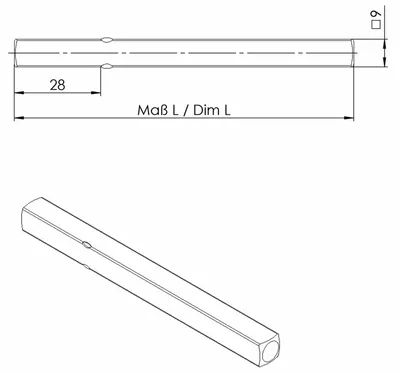 Produktbild von FS-Drückerstift OGRO 114 PB FS 4-KT.9x110mm Vollstift OGRO