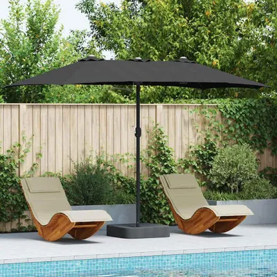 Image de Parasol de jardin design Noir 385 x 209 x 244 cm Tissu - Parasols 2025 Nouveau3869225 1parcel