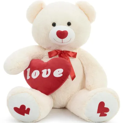 Produktbild von Riesen Teddybär 130cm mit Herz "I Love You" Ivory Plüschtier XXL Kuscheltier