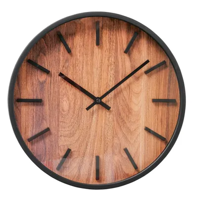 Produktbild von Wanduhr mit Holzmotiv, BUFORD, Ø 30 cm