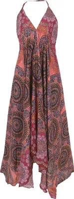 Produktbild von Boho Sommerkleid, Magic Dress, Maxikleid, Neckholder Strandkleid - Altrosa, Damen, Viskose, Kleider